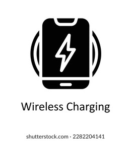 Wireless Charging Vector    solid Icons. Simple stock illustration stock