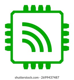 Wireless and chip on white