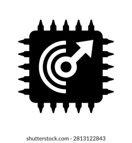 Wireless Chip Signal Communication Vector Icon