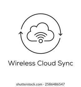 Wireless Cloud Sync Icon – Real-Time Connectivity and Data Synchronization