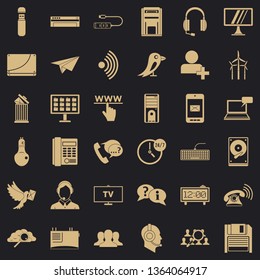 Wireless communication icons set. Simple style of 36 wireless communication vector icons for web for any design