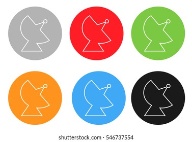 Wireless communication network antenna isolated vector illustration.