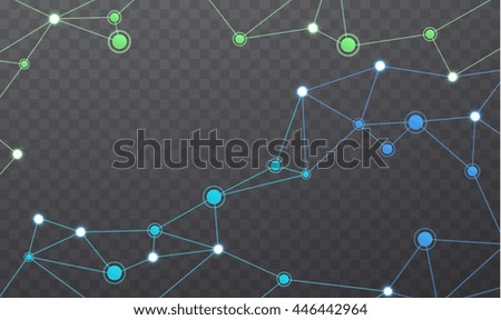 Wireless communication network. Geometric polygonal structure mesh  colored color. Internet connections on transparent background.