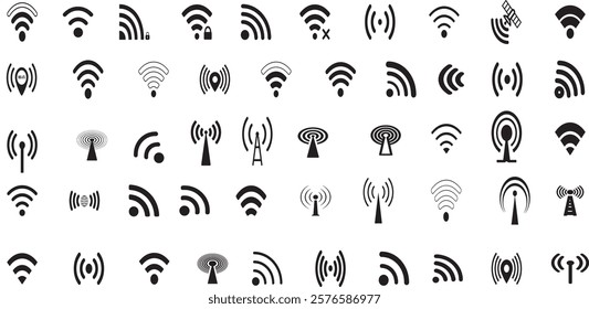 wireless communication signal vector set, Vibrant digital connectivity symbols