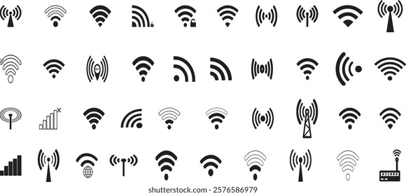 wireless communication signal vector set, Vibrant digital connectivity symbols