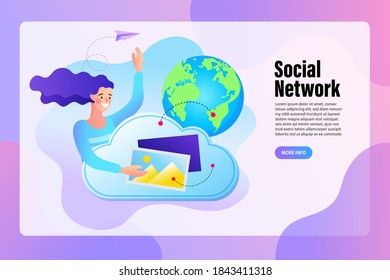 Wireless communication and social networking concept. global network of people from all walks of life on different continents.