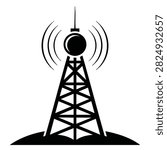 Wireless communication technology clipart featuring 5G tower vector illustration for modern connection concepts