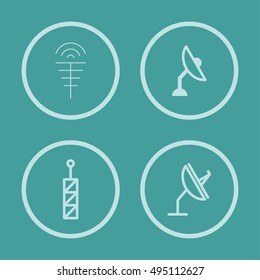 Wireless Communication Vector Line Icons