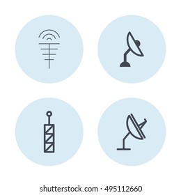 Wireless Communication Vector Line Icons