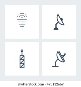 Wireless Communication Vector Line Icons