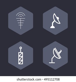 Wireless Communication Vector Line Icons