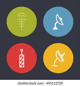 Wireless Communication Vector Line Icons