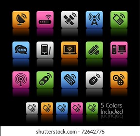 Wireless & Communications // Color Box -------It includes 5 color versions for each icon in different layers ---------