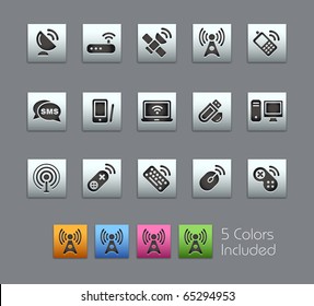 Wireless & Communications // Satinbox Series -------It includes 5 color versions for each icon in different layers ---------