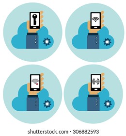  Wireless communications vector icons set 