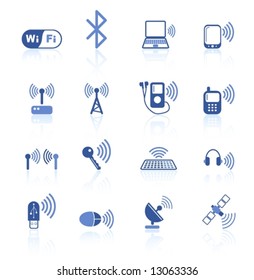 Wireless communications vector iconset