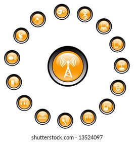Wireless communications vector iconset