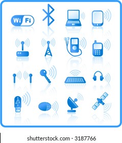 Wireless communications vector iconset