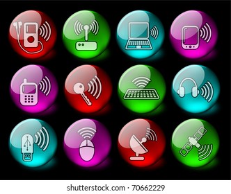 Wireless communications vector iconset - EPS10