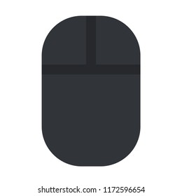 Wireless computer mouse in black color vector flat material design isolated on white