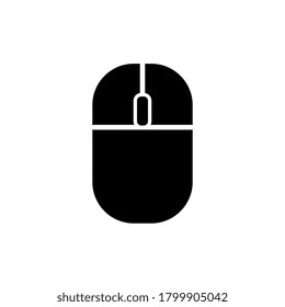 Wireless computer mouse in black vector flat isolated.