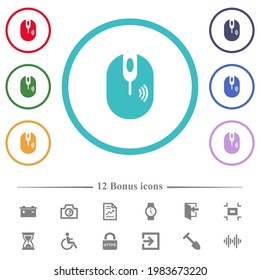 Wireless Computer Maus flache Symbole in Kreisform Umrisse. 12 Bonussymbole sind im Lieferumfang enthalten.