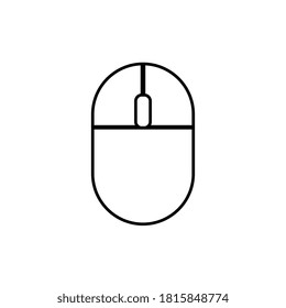 Wireless computer mouse in flat linedesign isolated.
