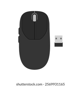 Wireless computer mouse flat vector design isolated on a white background