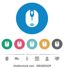 Drahtlose Computer-Maus flache, weiße Symbole auf runden Farbhintergründen. 6 Bonussymbole sind im Lieferumfang enthalten.