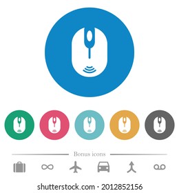 Drahtlose Computer-Maus flache, weiße Symbole auf runden Farbhintergründen. 6 Bonussymbole sind im Lieferumfang enthalten.