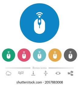 Drahtlose Computer-Maus flache, weiße Symbole auf runden Farbhintergründen. 6 Bonussymbole sind im Lieferumfang enthalten.