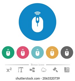 Drahtlose Computer-Maus flache, weiße Symbole auf runden Farbhintergründen. 6 Bonussymbole sind im Lieferumfang enthalten.