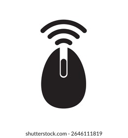 wireless computer mouse icon flat style