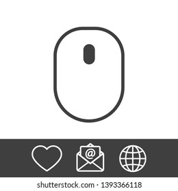 Wireless Computer Mouse Icon Symbol. PC wireless mouse icon vector isolated illustration. Icon wireless computer mouse web. Modern computer mouse, flat icon design