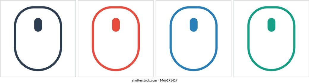 Wireless Computer Mouse Icon Symbol. PC wireless mouse icon vector isolated illustration. Icon wireless computer mouse web. Modern computer mouse, flat icon design