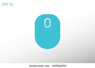Wireless Computer Mouse Icon Symbol. PC wireless mouse icon vector isolated illustration. Icon wireless computer mouse web. Modern computer mouse, flat icon design