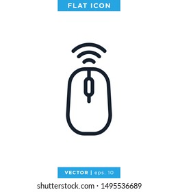 Wireless Computer Mouse Icon Vector Design Template