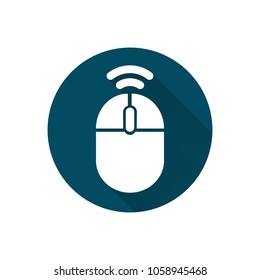 Wireless computer mouse icon. Wi-FI computer mouse icon. Vector illustration. Device icon
