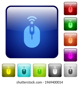 Wireless-Computer-Maussymbole in der Farbglänzensatz des abgerundeten Quadrats