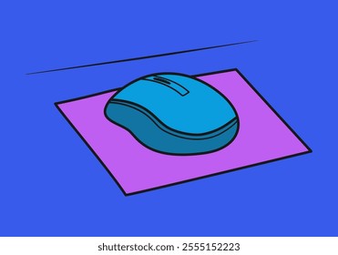 Wireless computer mouse on mousepad.