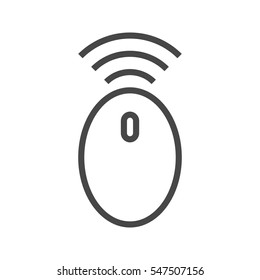 Wireless Computer Mouse Thin Line Vector Icon Isolated on the White Background.