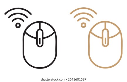 Wireless computer mouse vector icon illustration for graphic and web design modern technology concept.
