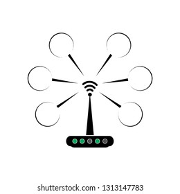 Wireless Connected to devices. Vector Illustration. Eps 10