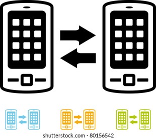 Wireless connection between mobile phones (Vector)