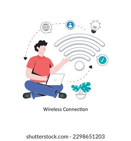 Wireless Connection Flat Style Design Vector illustration. Stock illustration
