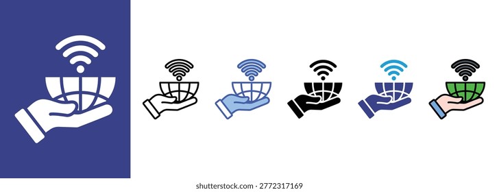 Wireless Connection  Icon Collection With Multiple Styles
