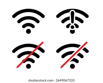 Ícone de conexão sem fio, acesso de ponto de acesso incorreto, problema, falha ao conectar