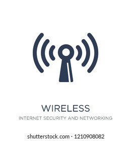 Wireless connection icon. Trendy flat vector Wireless connection icon on white background from Internet Security and Networking collection, vector illustration can be use for web and mobile, eps10