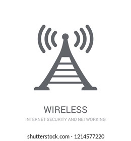 Wireless connection icon. Trendy Wireless connection logo concept on white background from Internet Security and Networking collection. Suitable for use on web apps, mobile apps and print media.
