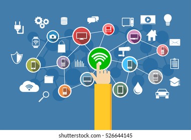 Wireless connection. IoT. Information Technology concept.